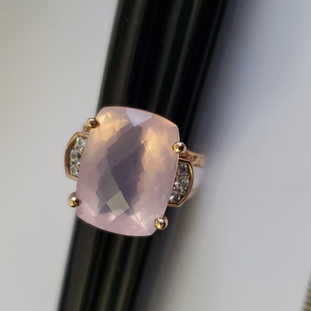 Princess Sterling Silver 925 Rose Quartz Ring